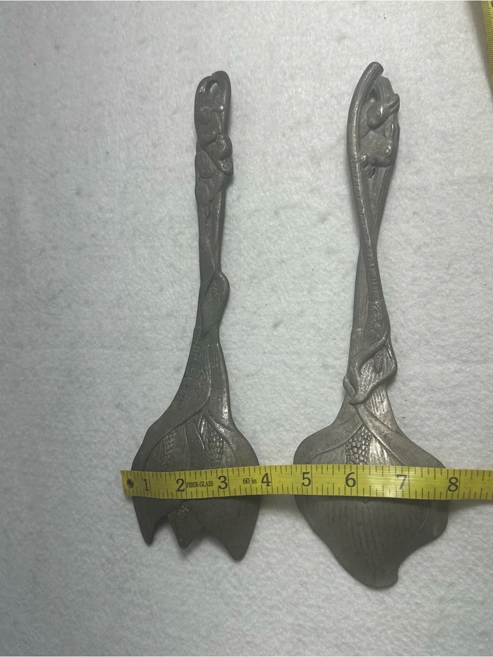 Antique-Style Floral Serving Tongs in Pewter Tone Arthur